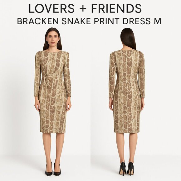 LOVERS + FRIENDS Bracken Snake Print Dress M - Picture 1 of 9